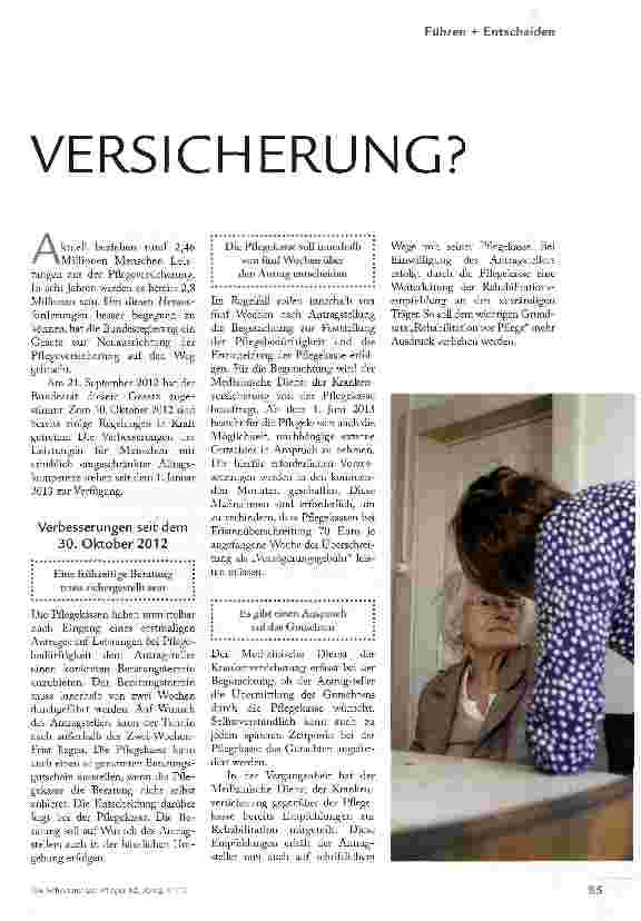 Vorschauseite 2: WAS BRINGT DAS NEUE GESETZ ZUR PFLEGE