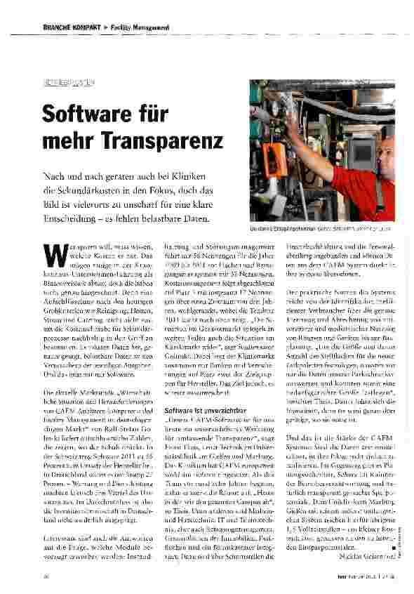 Vorschauseite 1: Software für mehr Transparenz