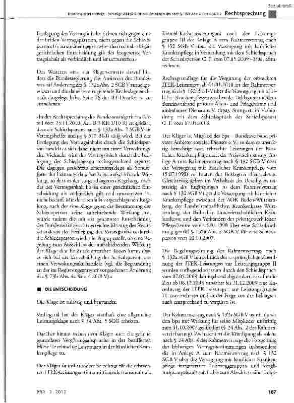 Vorschauseite 4: Häusliche Krankenpflege - Sofortige Wirksamkeit des Schiedsspruchs nach § 132a Abs. 2 Satz 6 SGB V