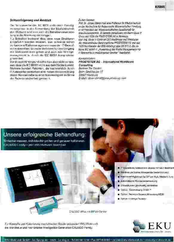 Vorschauseite 5: Neue Guidelines für DIN EN 80001-1 VDE 0756-1:2011-11 Hersteller und für Medizinprodukte Betreiber