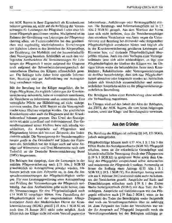 Vorschauseite 2: Pflegegeld-Anspruch erlischt mit Tod