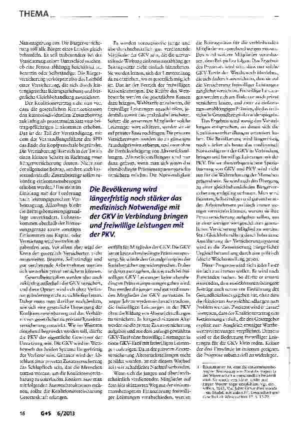Vorschauseite 2: Pyrrhussieg bei der Finanzierung der Gesetzlichen Krankenversicherung