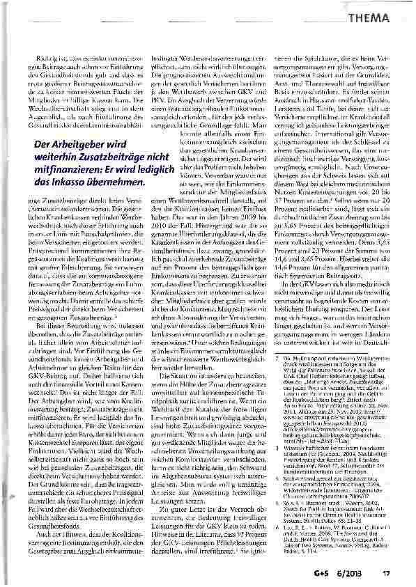 Vorschauseite 3: Pyrrhussieg bei der Finanzierung der Gesetzlichen Krankenversicherung