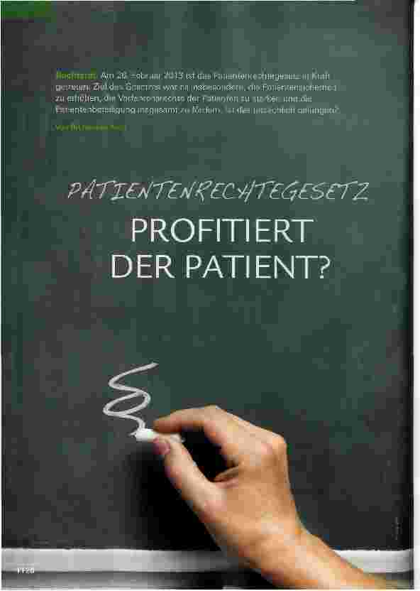 Vorschauseite 1: PROFITIERT DER PATIENT?