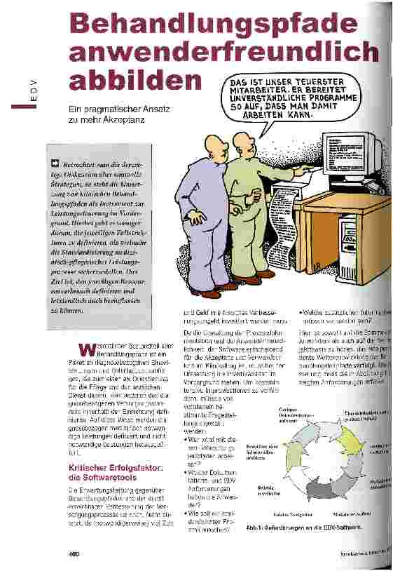 Vorschauseite 1: Behandlungspfade anwenderfreundlich abbilden Ein pragmatischer Ansatz zu mehr Akzeptanz