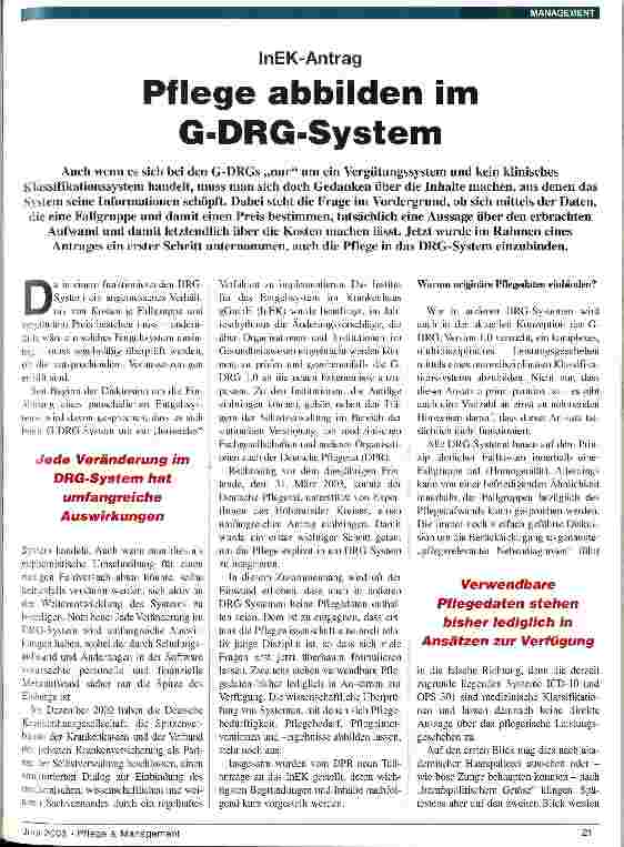 Vorschauseite 1: InEK-Antrag: Pflege abbilden im G-DRG-System