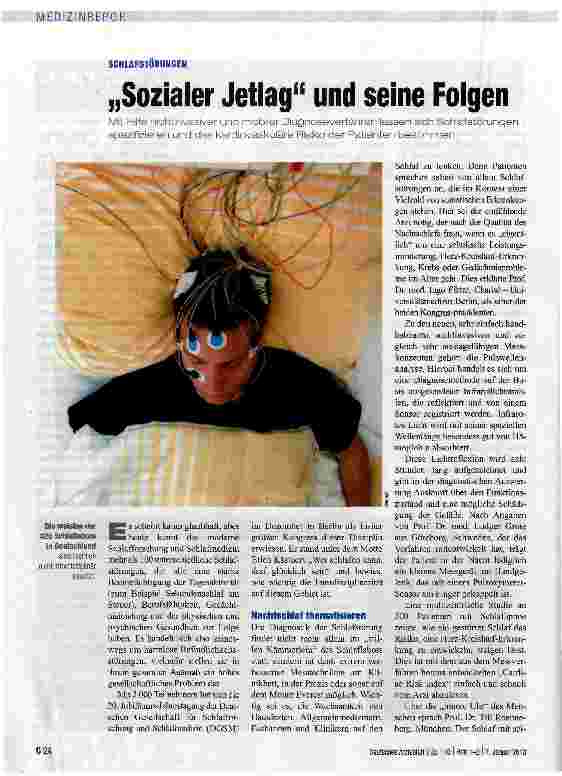 Vorschauseite 1: „Sozialer Jetlag und seine Folgen