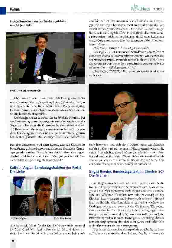 Vorschauseite 4: Vom Bundestag beschlossene verschafft Kliniken Luft!
