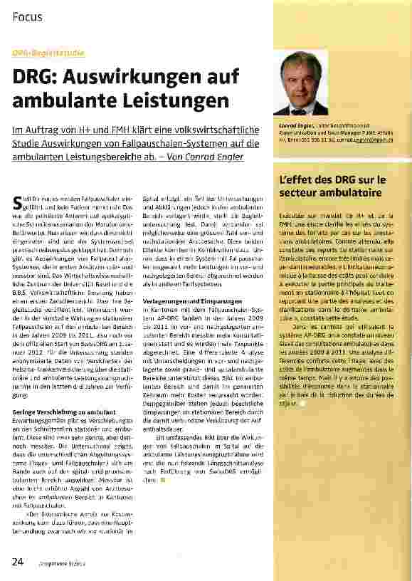 Vorschauseite 1: DRG: Auswirkungen auf ambulante Leistungen