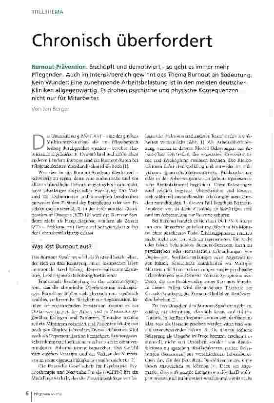 Vorschauseite 1: Chronisch überfordert