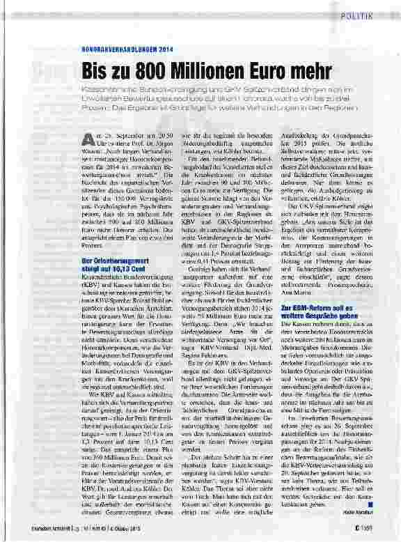 Vorschauseite 1: Bis zu 800 Millionen Euro mehr