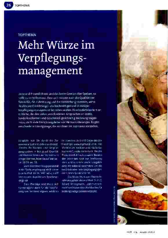 Vorschauseite 1: Mehr Würze im Verpflegungsmanagement