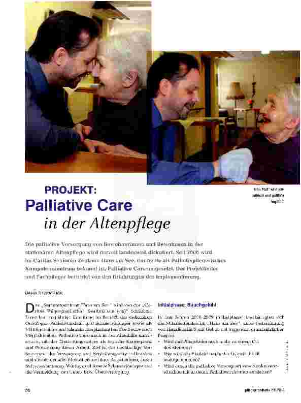 Vorschauseite 1: PROJEKT: Palliative Care in der Altenpflege