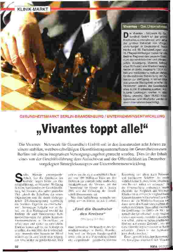 Vorschauseite 1: Gesundheitsmarkt Berlin-Brandenburg / Unternehmensentwicklung Vivantes toppt alle