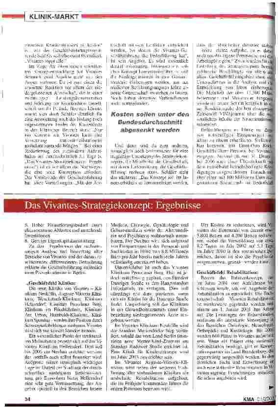 Vorschauseite 3: Gesundheitsmarkt Berlin-Brandenburg / Unternehmensentwicklung Vivantes toppt alle