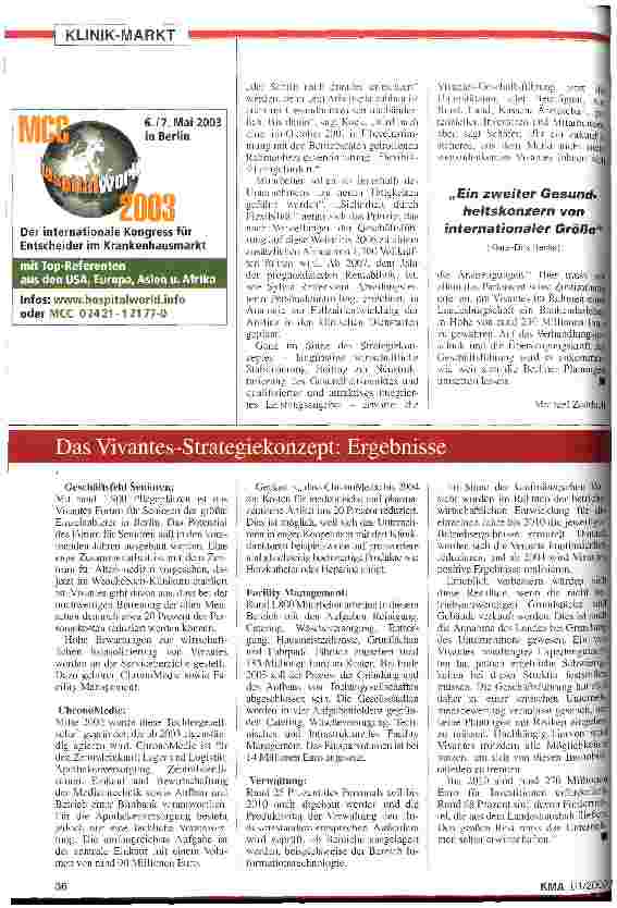 Vorschauseite 4: Gesundheitsmarkt Berlin-Brandenburg / Unternehmensentwicklung Vivantes toppt alle