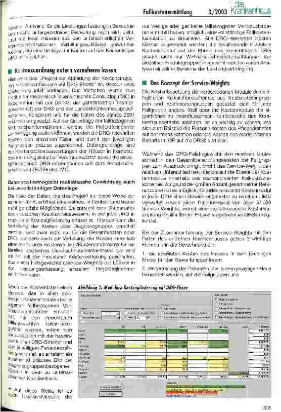 Vorschauseite 2: Kostenzuordnung auf DRG-Ebene ohne eigene Fallkostenermittlung?