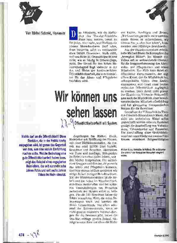 Vorschauseite 1: Wir können uns sehen lassen Öffentlichkeitsarbeit mit System