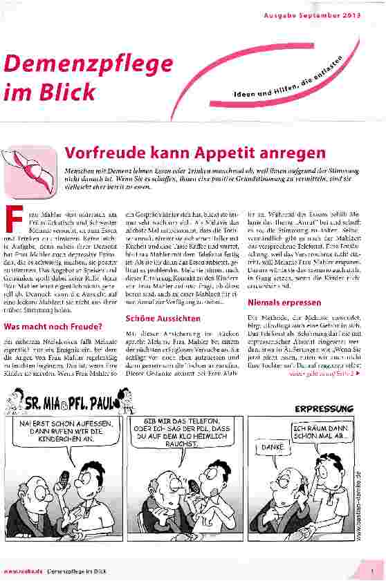 Vorschauseite 1: Vorfreude kann Appetit anregen