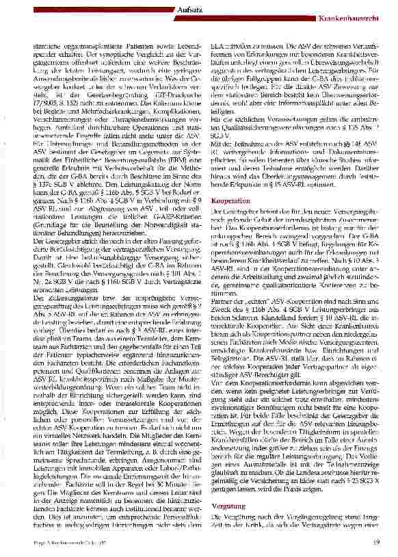 Vorschauseite 3: „Wer kann, der darf - Die ambulant spezialfachärztliche Versorgung nach § 116b SGB V