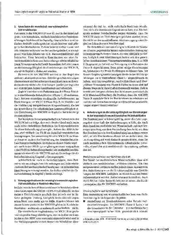 Vorschauseite 3: Kurzfassung zum Gutachten zur Abbildung der neurologisch-neurochirurgischen Frührehabilitation im Rahmen der Krankenhausplanung