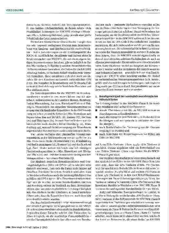 Vorschauseite 6: Kurzfassung zum Gutachten zur Abbildung der neurologisch-neurochirurgischen Frührehabilitation im Rahmen der Krankenhausplanung