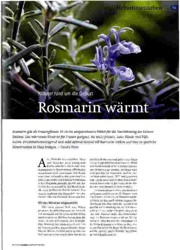 Vorschauseite 1: Rosmarin wärmt