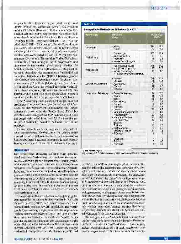 Vorschauseite 3: Wahrnehmung der Verbindlichkeit von Leitlinienempfehlungen