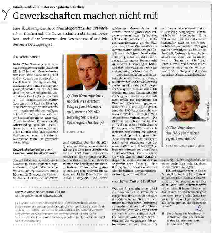 Vorschauseite 1: Gewerkschaften machen nicht mit