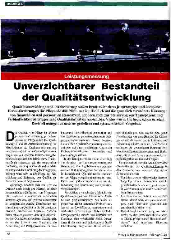 Vorschauseite 1: Leistungsmessung: Unverzichtbarer Bestandteil der Qualitätsentwicklung
