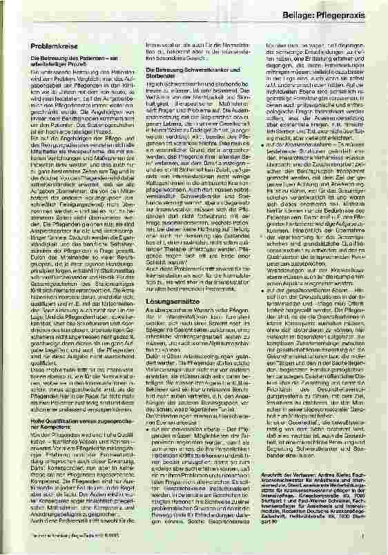 Vorschauseite 2: Menschen in der Intensivstation Intensivpflege - Probleme und Wünsche