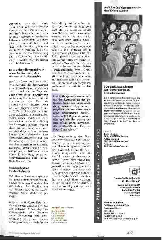 Vorschauseite 4: Einstellen von lebensverlängernden Maßnahmen nur mit Zustimmung des Vormundschaftsgerichts