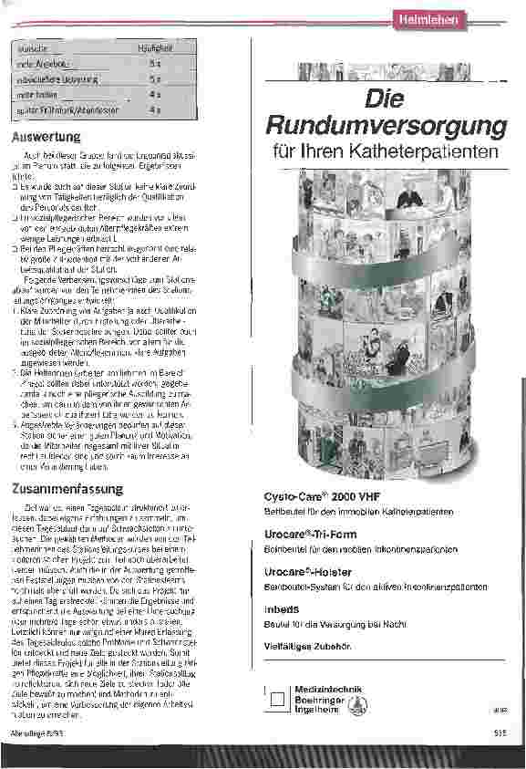 Vorschauseite 4: Teilweise erschütternd SchülerInnen untersuchen den Tagesablauf auf Station