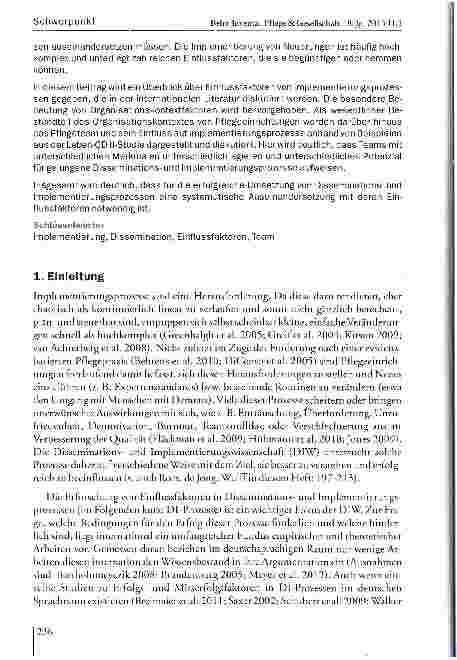 Vorschauseite 2: Einflussfaktoren in Disseminationsund Implementierungsprozessen