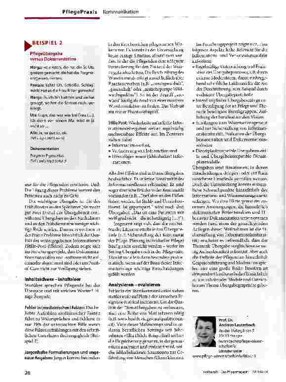 Vorschauseite 3: Jetzt hört mal zu! -Worüber reden Pflegende?