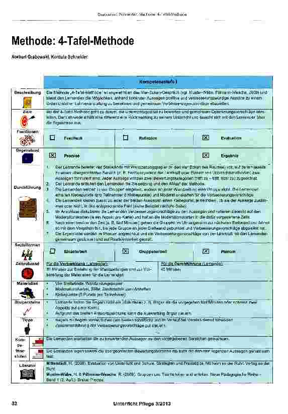Vorschauseite 1: Methode: 4-Tafel-Methode