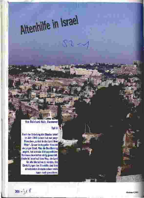 Vorschauseite 1: Altenhilfe in Israel Teil 2