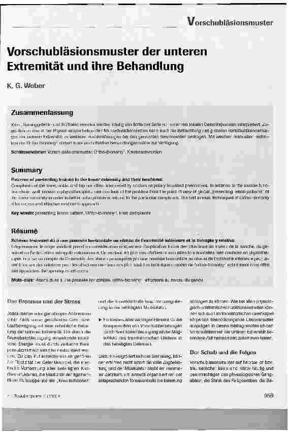 Vorschauseite 1: Vorschubläsionsmuster der unteren Extremität und ihre Behandlung