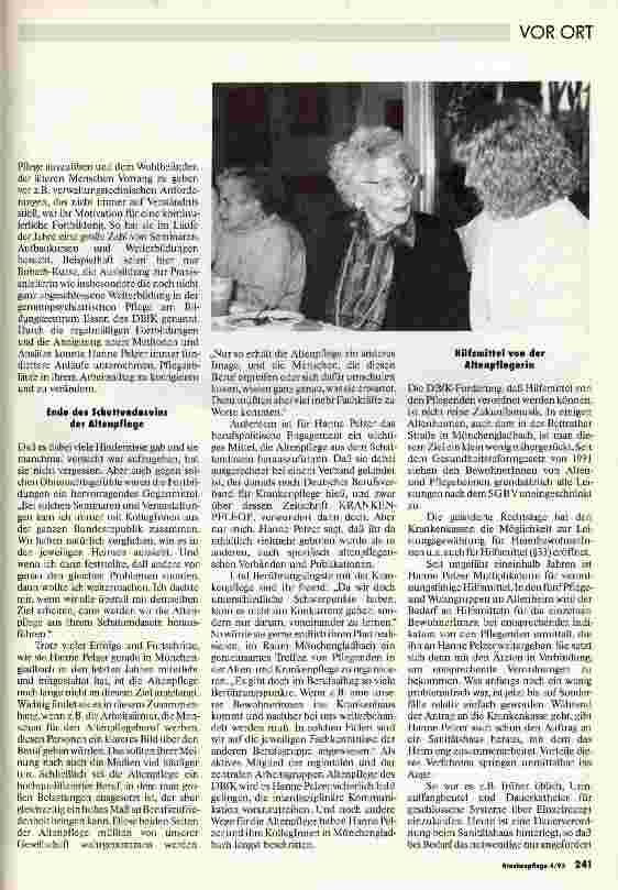 Vorschauseite 2: Hanne Pelzer, Altenpflegerin