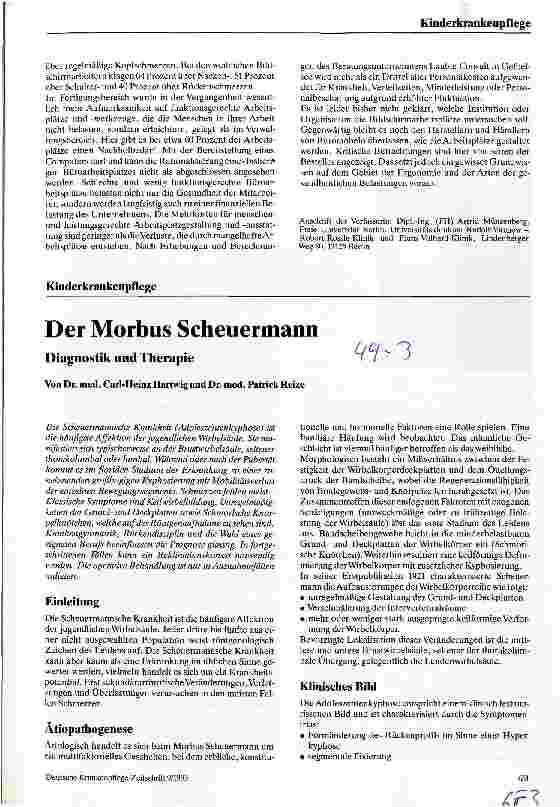 Vorschauseite 1: Der Morbus Scheuermann Diagnostik und Therapie