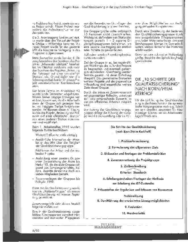 Vorschauseite 2: Qualitätssicherung in der Psychiatrischen Krankenpflege