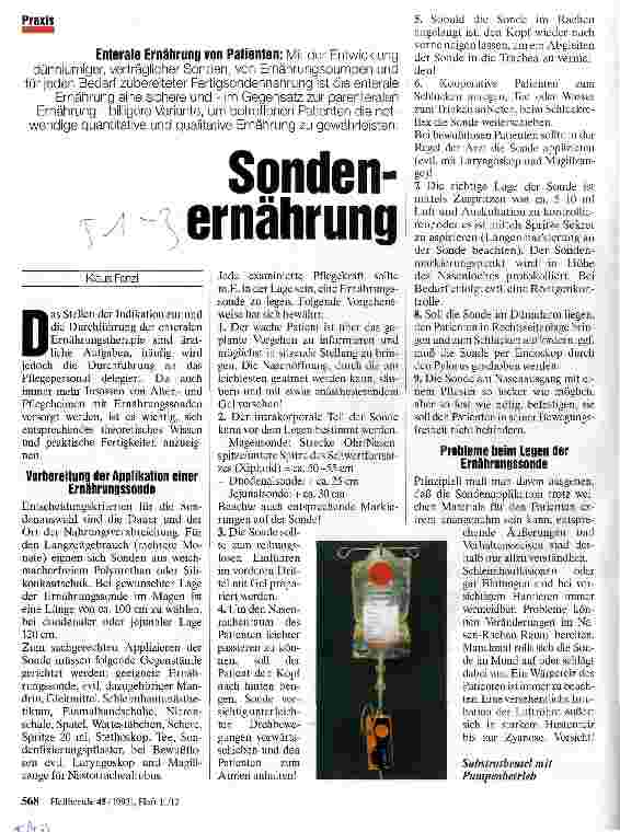 Vorschauseite 1: Sondenernährung Enterale Ernährung von Patienten