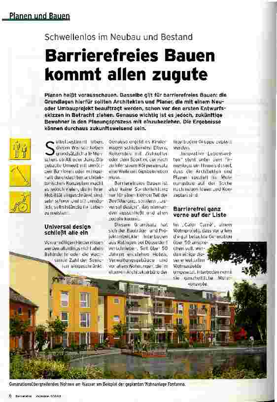 Vorschauseite 1: Barrierefreies Bauen kommt allen zugute