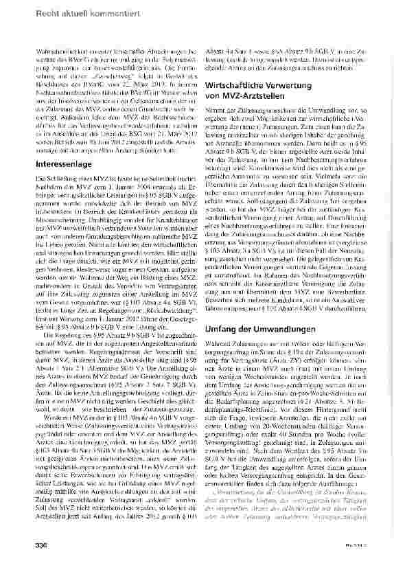 Vorschauseite 2: Verwertung von Arztstellen eines Medizinischen Versorgungszentrums (in der Insolvenz)