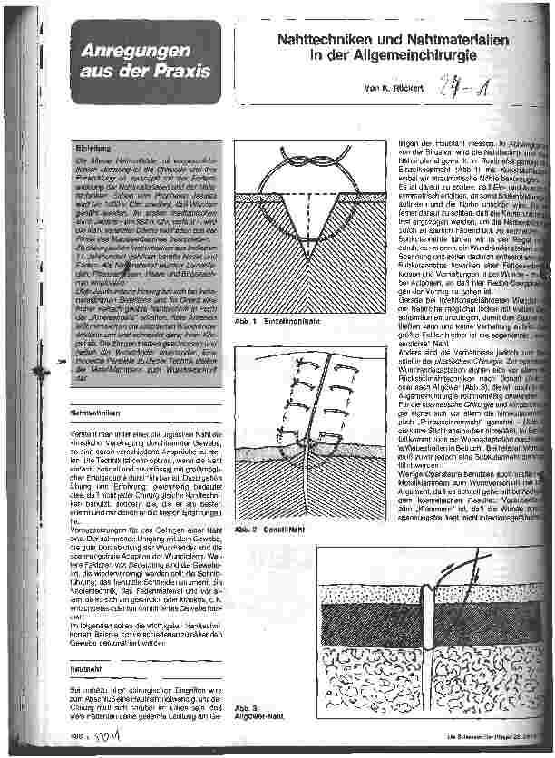 Vorschauseite 1: Nahttechniken und Nahtmaterialien in der Allgemeinchirurgie