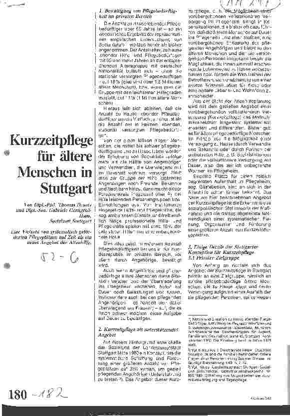 Vorschauseite 1: Kurzzeitpflege für ältere Menschen in Stuttgart