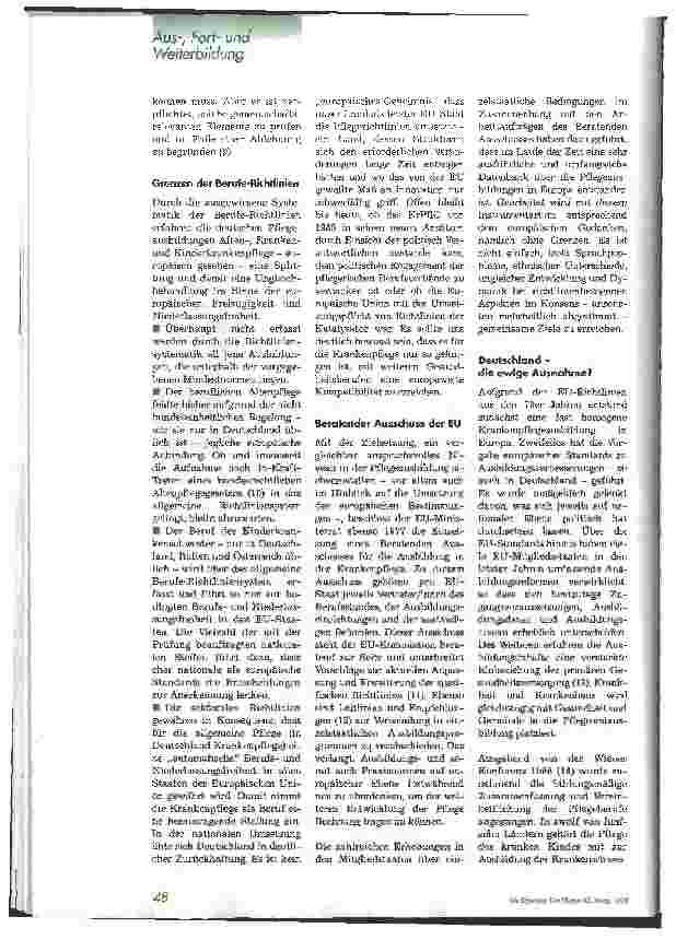 Vorschauseite 3: Pflegeausbildung in Europa EU-Berufe-Richtlinien