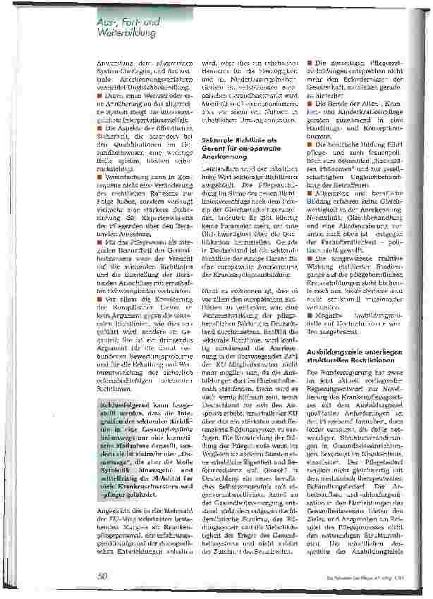 Vorschauseite 5: Pflegeausbildung in Europa EU-Berufe-Richtlinien