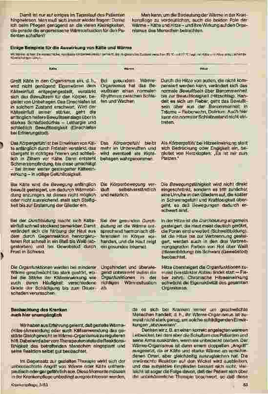 Vorschauseite 2: Welche Bedeutung hat die Wärme in der Krankenpflege