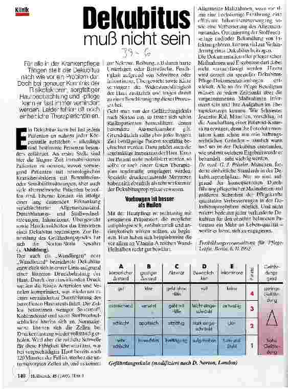 Vorschauseite 1: Dekubitus muß nicht sein Fortbildungsveranstaltung für Pflegekräfte